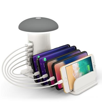 China Cute Convenient Multi-port USB Wireless Charger Lamp Tablet Mushroom Fast Charging The iPhone Ipai Series for sale