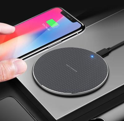 China Ultra Thin Mobile Phone Around Charging 10W Universal Aluminum Alloy Qi Fast Wireless Charger For iPhone Samsung Xiaomi Huawei Mobile Phone for sale