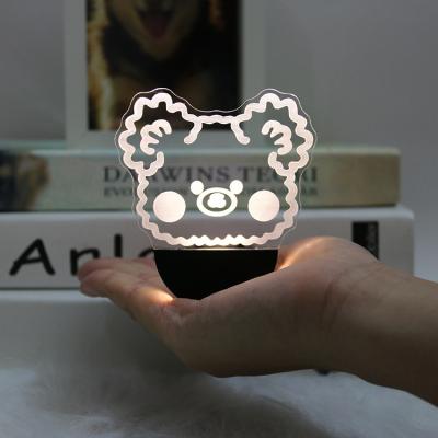 China Modern Small Bear Pattern Warm Cartoon Light Led USB Wall Decorate Mini Lights For Kids Room for sale