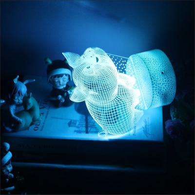 China Modern Wholesale Customized Acrylic Logo 3d Touch Lamps Led Night Light For Rooms for sale