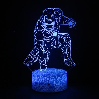 China Modern hot sale 3d marvel super hero touch sensor led rgb decor light with remote controller for sale