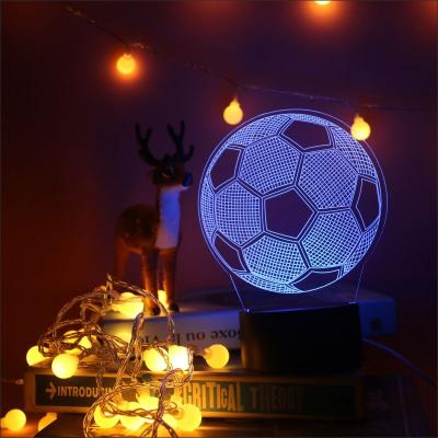 China Modern Custom Acrylic Sporting Goods Football 3d Illusion Visual Night Light For Boys for sale