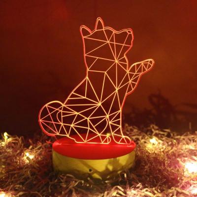 China Modern Hot Selling Remote Control Natural Wooden Base 3d RGB Acrylic Lights For Home Decorations for sale