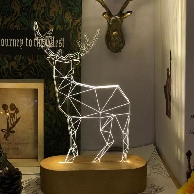 China Factory wholesale modern wooden 3d desk night decorative lamp for home decoration for sale