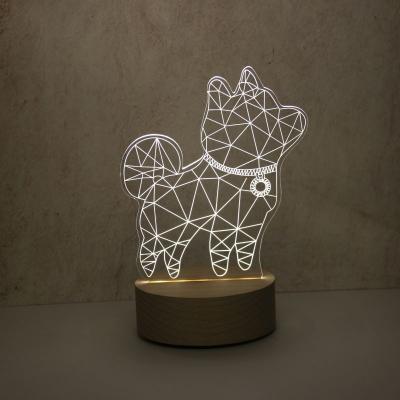 China Hot Sale Modern Customized Picture Dog Home Decoration 3d Bedside Lamp For Kids for sale