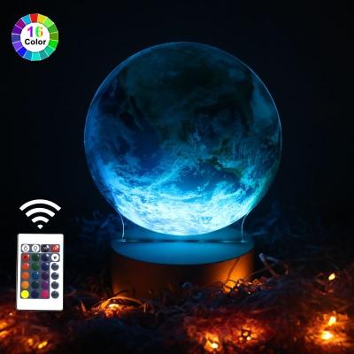 China Modern Custom Astronaut Earth Picture 3d Moon Night Light UV Printing Lamp For Kids Room for sale