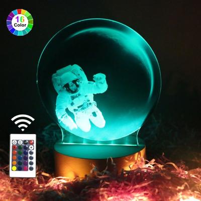 China Factory wholesale modern 7 color touch remote control acrylic 3d moon table lamp night light for sale