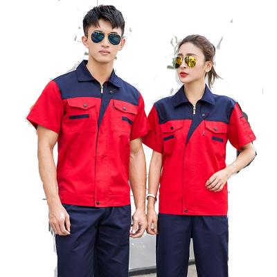 China Factory high quality summer wear-resistant work clothes for men and women mechanical short sleeve shirt durable sales work clothes for sale