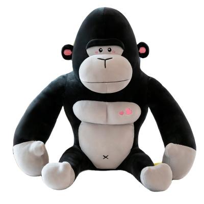 China Oversized Black Creative Plush Gorilla Stuffed Animal Chimpanzee Soft Toys for sale