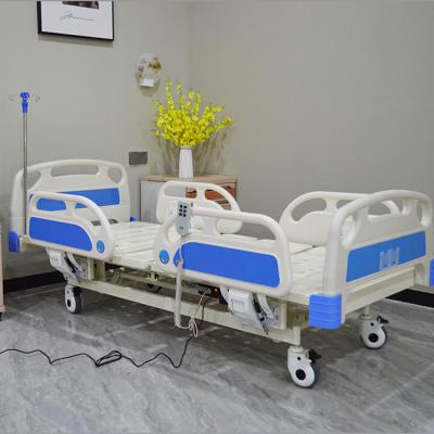 China Hospital Clinic Good Quality 3 Function Electric ABS Siderail Medical Home Nursing Hospital Bed for sale