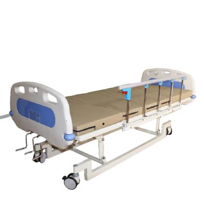 China Hospital Clinic Manual Three Functions Medical Bed Electric Manual Nursing Bed ICU Manual Bed for sale