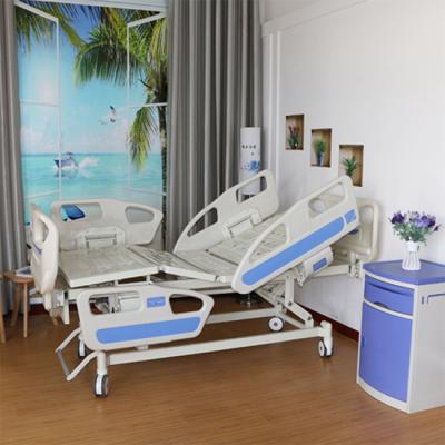 China ABS 3 Functions Hospital Clinic Hospital Bed Manual Patient Care Bed ICU 3 Cranks Medical Hospital Bed Price With Toilet for sale