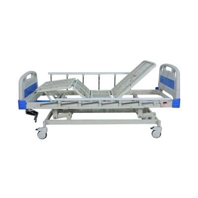 China Clinic Three Hospital Bed 3 Functions Hospital Bed 3 Manual ICU Cranks Medical Patient Nursing Patient Hospital Bed for sale