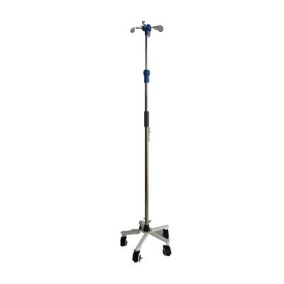 China Traditional Portable High Quality Stainless Steel Infusion IV Pole Stand With 5 Brake Wheels for sale