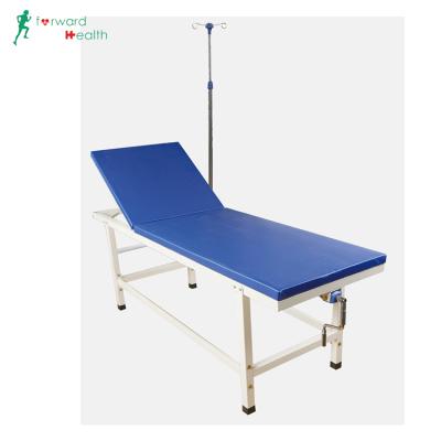 China Backrest Medical Crank Clinic Examination Table Beds Stainless Steel Manual Operated Patient Adjustable Hospital Bed for sale