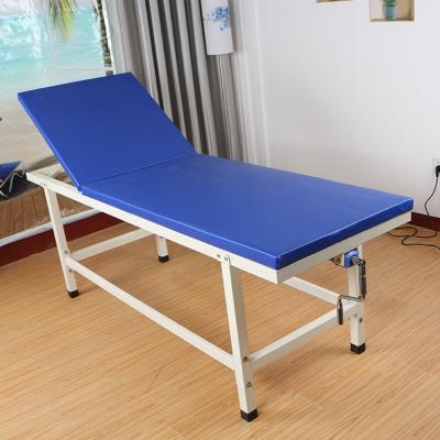 China Manual Operated Crank Backrest Medical Examination Bed Portable Single Clinic Examination Bed Table for sale