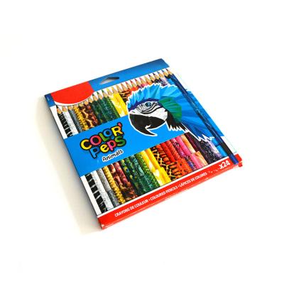 China Wholesale Custom High Quality Soft Wooden Cheap 7 Inch 24 Colorful Pencil Set And Color Box Packing for sale