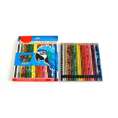 China Hot Sale Quality 7 Inch 24pcs Color Drawing Pencil Set With Color Box Package for sale