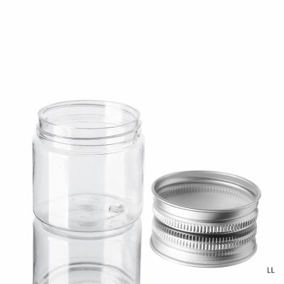 China Eco-friendly Customize 2oz 8oz Clear Seal Cosmetic Pet Plastic Jar 500ml for sale