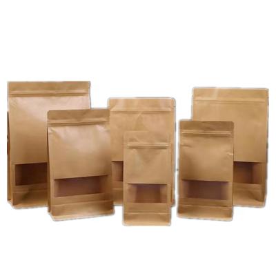 China Recycled Materials Square Kraft Paper Bag Brown Eco Friendly Outlet Food Paper Bag for sale