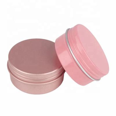 China Durable Rose Gold Cosmetic Packaging Jar Aluminum Jar Frosted Pink for sale