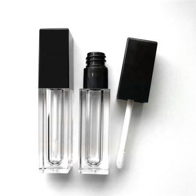 China Cosmetic Black Lid Lip Gloss Tubes With Magic Wands Bulk Plastic Tubes Wholesale for sale