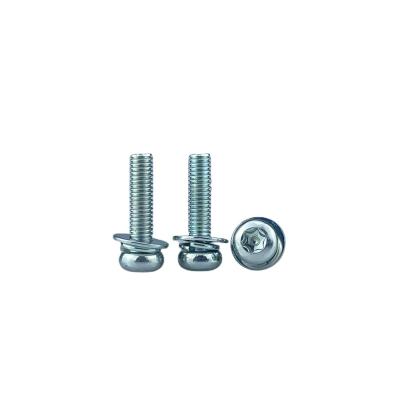 China Pan China Quality Fastener Supplier Hardware Tools Filter Combination Head Fivefold Slotted Machine Screw for sale