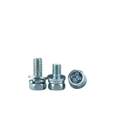 China Pan China Quality Fastener Supplier Hardware Tools Hex Triple Cross Combination Machine Screw for sale