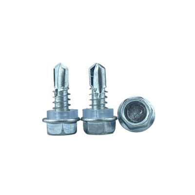 China Pan China Quality Fastener Supplier Hardware Tools External Hexagon Drilling Screw With Rubber Gasket for sale