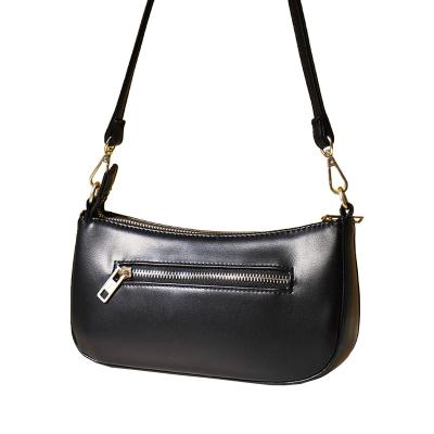 China Lady Black Fashion Lady Bags PU Small Shoulder Bag Mini Fashion Ladies Rectangle Simple Design Handbag Leather Armpit Purse for sale