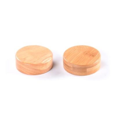 China Amazon Hot Selling Bamboo Lid Custom Cosmetic Jar Lids Eco-Friendly Bamboo Screw Lid Screw Lid for sale