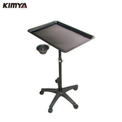 China Wholesale OEM Cheap Wholesale Beauty Spa Equipment Furniture Barber Hairdressing Hairdressing Trolley Adjust Black Metal Barber Shop Trolley for sale