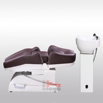 China Popular cheap price luxury hairdresser folding shampoo bed for salon / adjustable shampoo chair for sale