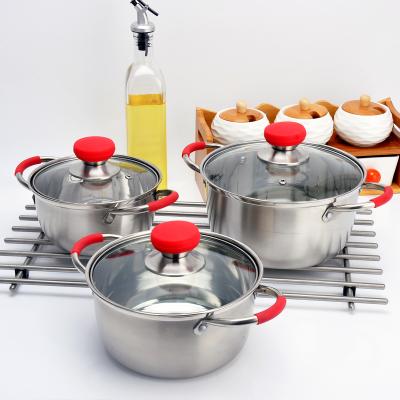 China Sustainable 304 stainless steel soup pot best quality multifunctional cookware kitchen utensils set soup cooking for sale