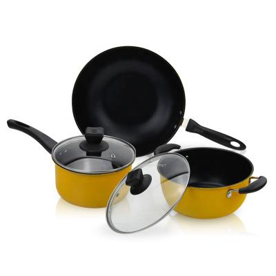 China Sustainable Nonstick Cookware Sets High Quality Kitchen Ware Cooking Pot Set Nonstick Cookware Sets Carbon Steel for sale