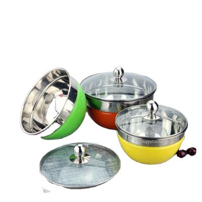 China Sustainable Salad Cutter Bowl China Manufacture Hot Sale Stainless Steel Salad Bowl Cutter Bowl With Lid for sale