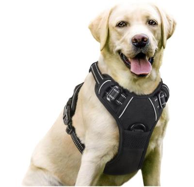 China Stocked Pet Supplies Wholesale Custom Breathable Mesh Nylon Solid Pet Reflective Dog Harness for sale