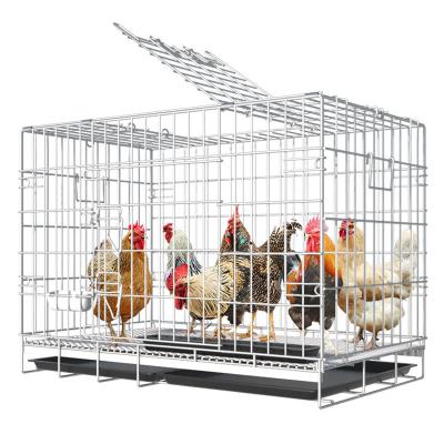 China Hen House Household Folding Poultry Cage Birds Chicken Cage Large Easy Fold And Install Poultry Cage For Hens 4-6 Deluxe Chicken Co for sale