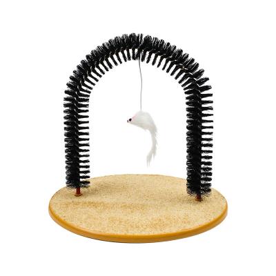 China Hot Selling Cat Arch Massager Carpet Scratching Mouse Toy Self Groomer Low Stocked Cat Grooming Brush for sale