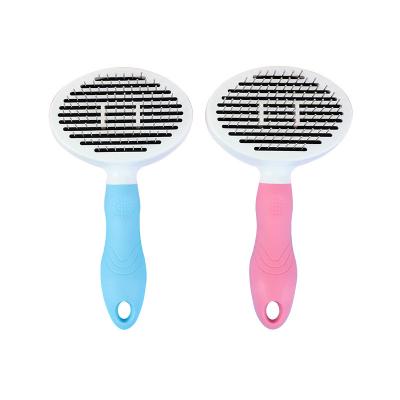 China Cat Dog Brush Self Cleaning Stocked Plucking With Soft Stainless Steel Stiffened Plucking Brush For Long Hair for sale