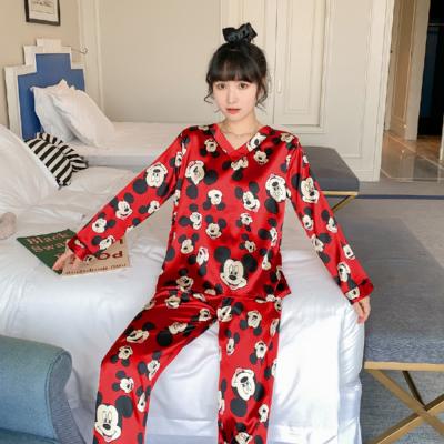 China Sale Factory Price QUICK DRY Warm Silk Long Sleeve Ladies Pajamas for sale