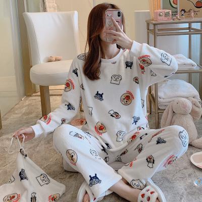 China New winter flannel cartoon ladies thermal wholesale pajamas for sale