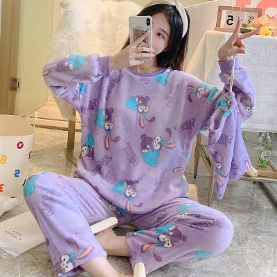 China Thermal High Quality Cartoon And Flannel Generous Women's Winter Pajamas Long Sleeve Suit for sale