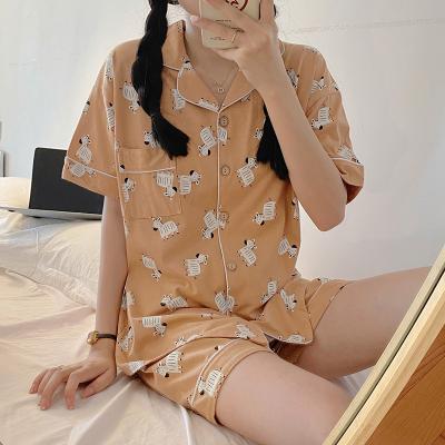 China 2021 Custom New Fashion QUICK DRY Comfortable Short Sleeve Women's Pajamas Set Women Pajamas for sale