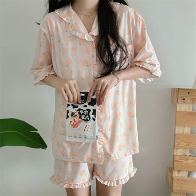 China QUICK DRY most popular factory direct sales custom printed high quality women's summer ladies fashion home wear short sleeve pajamas for sale