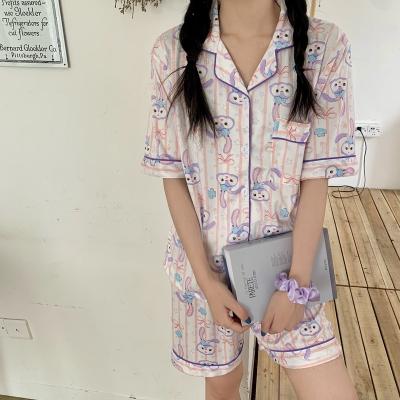 China QUICK DRY the most popular hot-selling women's pajamas summer cartoon fashion ladies two-piece home service factory direct sales for sale