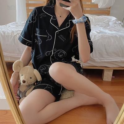 China 2021 Designers Women Designers Women's Luxury QUICK DRY Short Sleeve Salon Home Comfortable Short Pajamas for sale