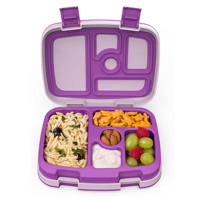 China Kids Bento Safe Microwavable BPA Free and Food Safe Bento Style Eco Friendly Leakproof 5-Compartment Materials Kids Lunch Box for sale