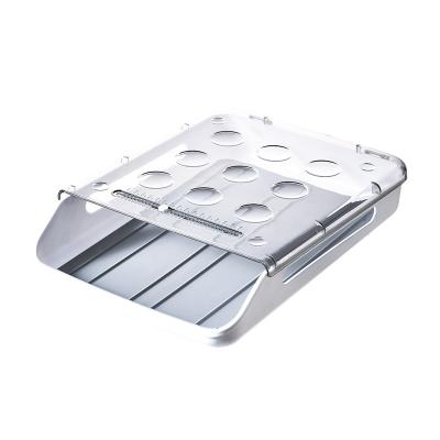 China Sustainable Egg Rack Auto Sliding Screen For Refrigerator Deviled Intelligent Stackable Anti-Slip Plastic Egg Tray With Lid And Handle for sale