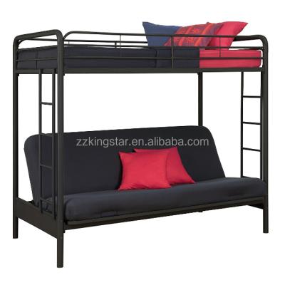 China Wholesale Black Twin Foldable Over Bunk Bed Safe For Kids Folding Futon Metal Bunk Bed Mechanism Sofa for sale